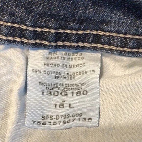 Riders By Lee Relaxed Fit Blue Jeans for Women.  Size 16 Long - Picture 9 of 11